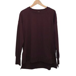 Sweaty Betty AFTER CLASS Black-Cherry Purple Longline Sweatshirt Women's Sz S